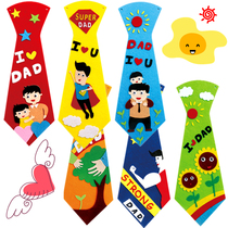 Fathers Day gift tie handmade diy material bag non-woven kindergarten children make stickers educational toys