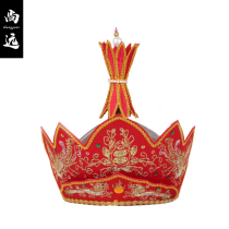 Shangyuan Vluhat Masters Hat Boutique Embroidered With Solemn Buddhist Supplies Monk Hat Asked for the Five Buddha Crown Plus Barrel by Luhat