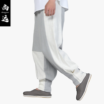 Shangyuan Spring Summer 100 Nelly Patch Pants Zen casual pants monk pants Pants Chinese Style Pants Chinese Style Pants Zen Pants