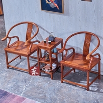 Red Wood Chair Flowers Pear Wood Living Room Casual Terme Chair Solid Wood Carved antique backrest circle chair Three sets of sets