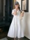 French White Shirt Dress for Women Summer 2025 New Niche Design Elegant Slimming Look Sweet Deconstructed Skirt