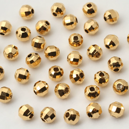 Медное украшение-шарик, бусины, браслет из бисера ручной работы, 6.5mm, 24 карат