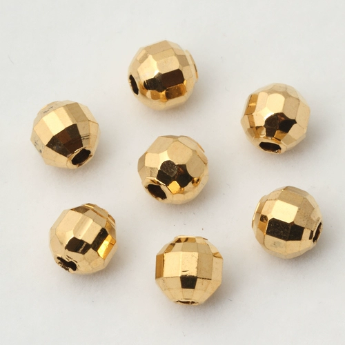 Медное украшение-шарик, бусины, браслет из бисера ручной работы, 6.5mm, 24 карат