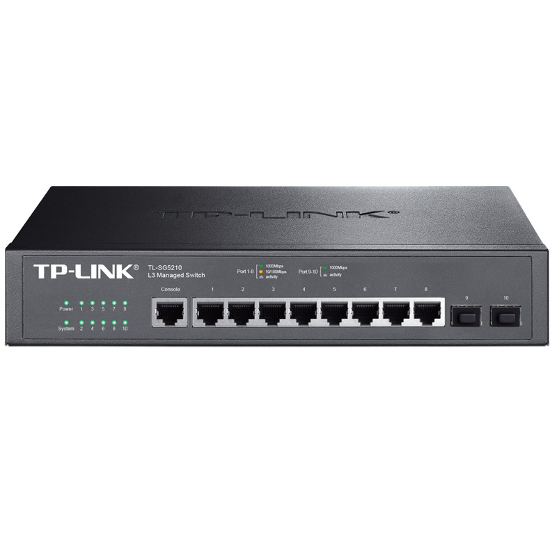TP-LINK TL-SG5210 8 ports Full Gigabit Three Layer Network Management Switch Core Layer Port VLAN