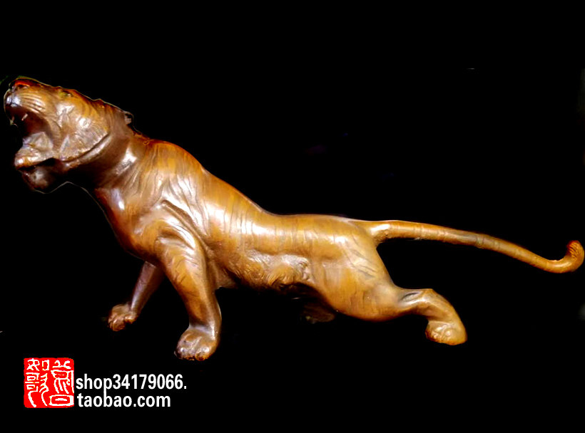 Old objects decoration crafts ) Southern iron - ray tiger parts of Showa, Japan