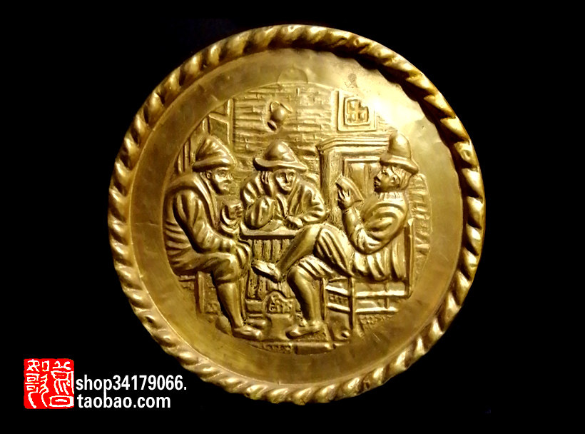 (Old Objects Decoration Craft Gift Hem) England 60s Country Bar brass hanging disc