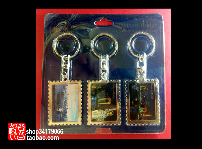 (Signage Badge Commemorative Badge Collection) Japan Tourism Commemorates Metal Key Necklace (Tokyo Bay Bridge)