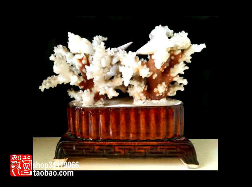 (Old Objects Decoration Craft Gift Hem) 80s Old coral bonsai pendulum pieces