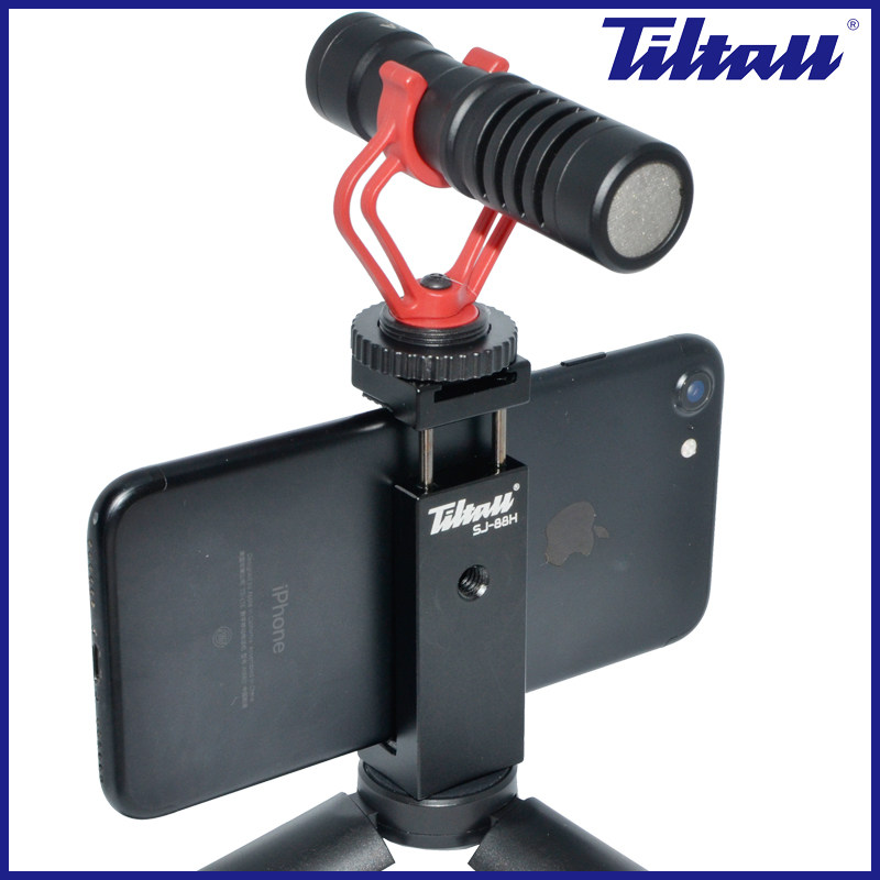 Metal mobile phone bracket mobile phone clip selfie accessories screw tripod head fixed clip hot shoe SJ-88H