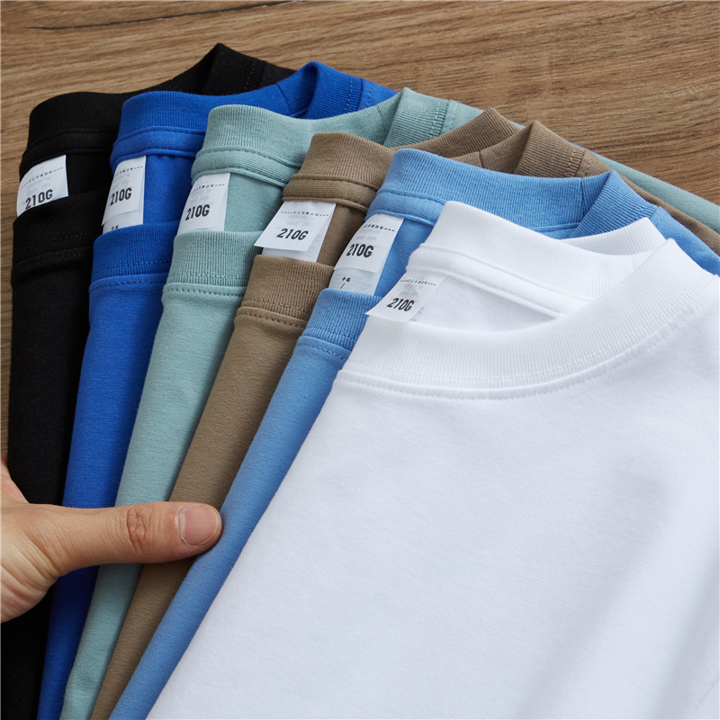 Summer new 210g cotton T - shirt ice - ray cold short sleeve men and women with pure white casual and half sleeve shirt