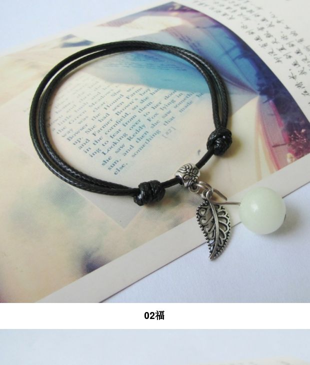 Phiên bản Hàn Quốc đơn giản của phong cách thời trang dân tộc retro đôi vợ chồng handmade vòng tay đá dạ quang nữ quà tặng bạn gái lac tay dep