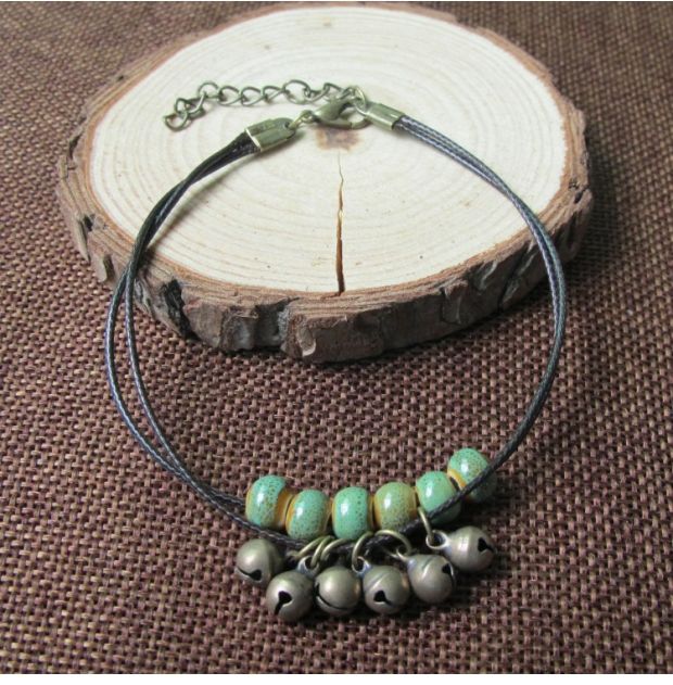 Handmade gốc gốm vòng chân chuông nữ quốc gia retro nam gian hàng nóng bán Jingdezhen đồ trang sức gốm - Vòng chân vòng chân nhảy múa