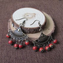 European and American bronze earrings jewelry National Bohemian wind earrings retro tassel long beaded earrings female