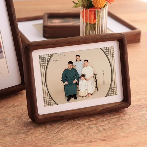 Ретро фоторамка, деревянный фотоальбом из натурального дерева, настольная фотография, 6 дюймовая