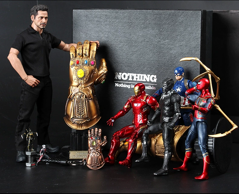 Chuyển động trung bình Chính hãng Marvel Avengers 4 Đội trưởng Iron Man Người Mỹ Đồ trang trí mô hình đồ chơi làm bằng tay - Trang trí nội thất