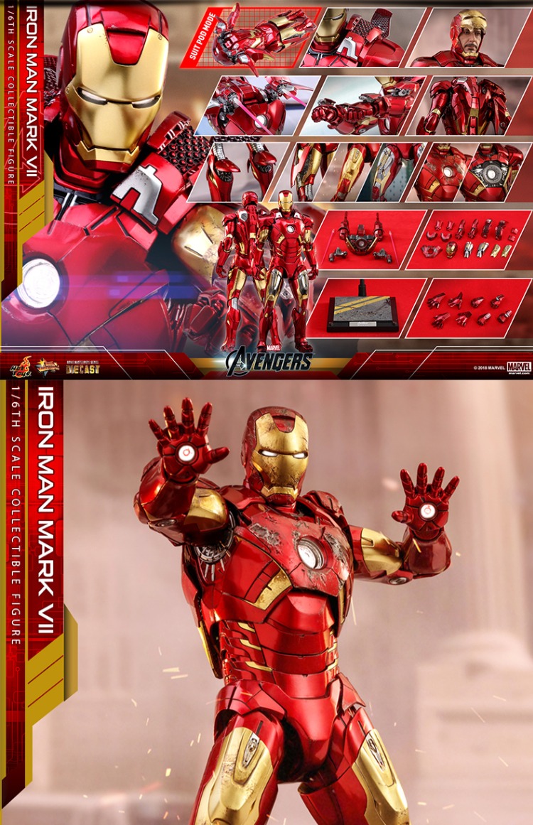 Theo lịch trình Hotodys1 / 6 Avengers 1 Alloy Die Casting HT Iron Man Mark7 Doll Model Hand - Capsule Đồ chơi / Búp bê / BJD / Đồ chơi binh sĩ đồ chơi one piece giá rẻ