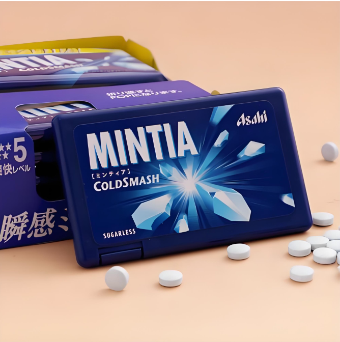 Powerful and Refreshing! Japan's Asahi Mint Candies, Fresh Breath, Cooling and Invigorating, for Exams and Travel, 10 Boxes