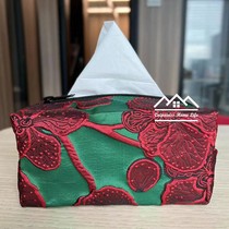 Original zipper tissue box green Chinese red home car tissue box portable lanyard fabric car storage bag