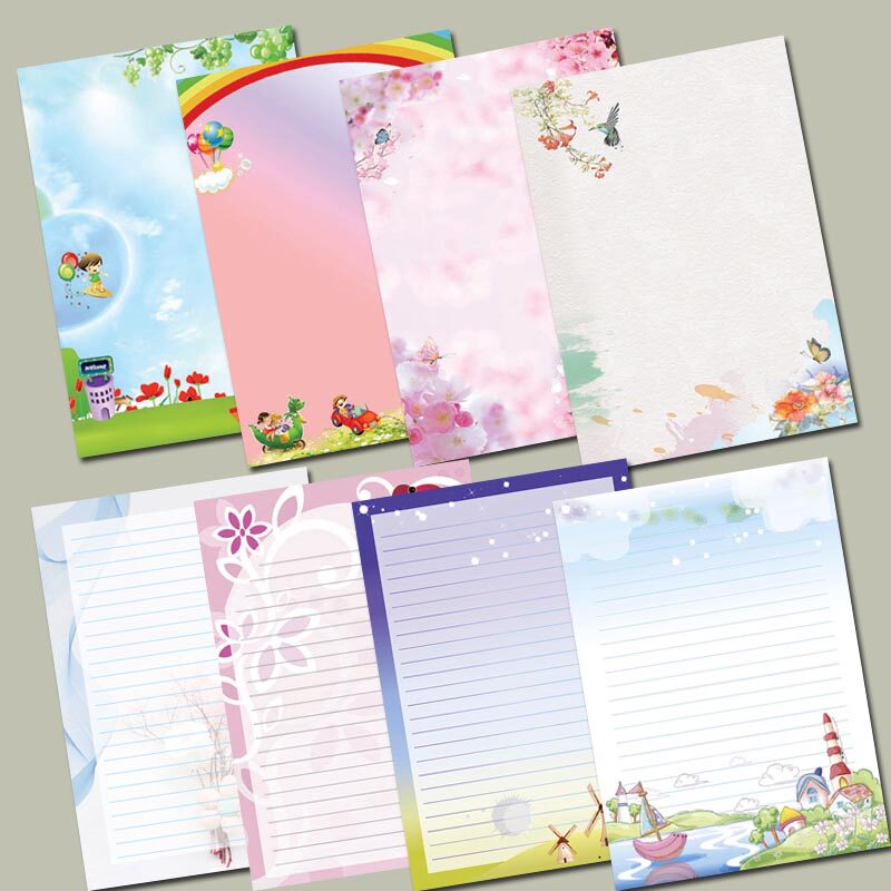 Color letter paper A4 printing paper English paper composition paper writing paper pattern with pattern card communication sign paper new