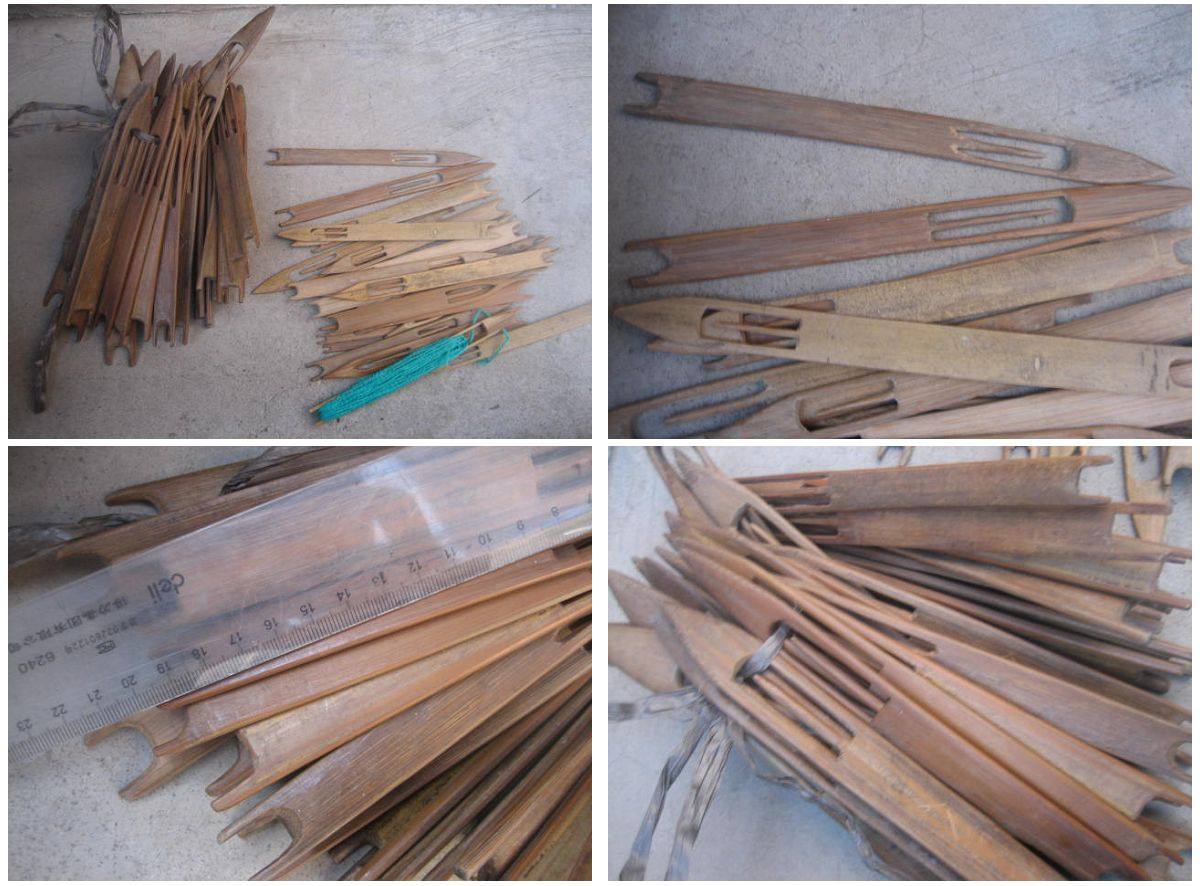 Special price pile of beautiful red moisturizing old bamboo engraved bamboo shuttle Tangle Wire Ancient Weaving Tool Old Thread Shuttle