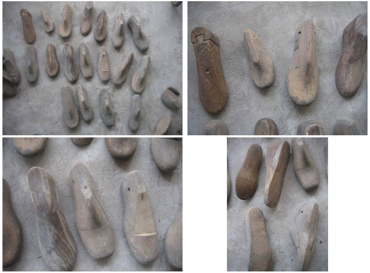 The shoe's cultural collection Exhibition special price A batch of old shoes molds old shoe tree wood shoe model commercial shop window pendant 8