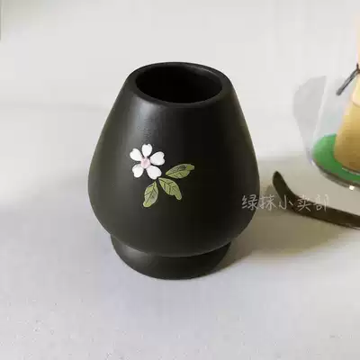 Japanese tea sets, tea ceremony accessories, tea pots, Japanese original white flower black pottery, tea tools, pottery tea