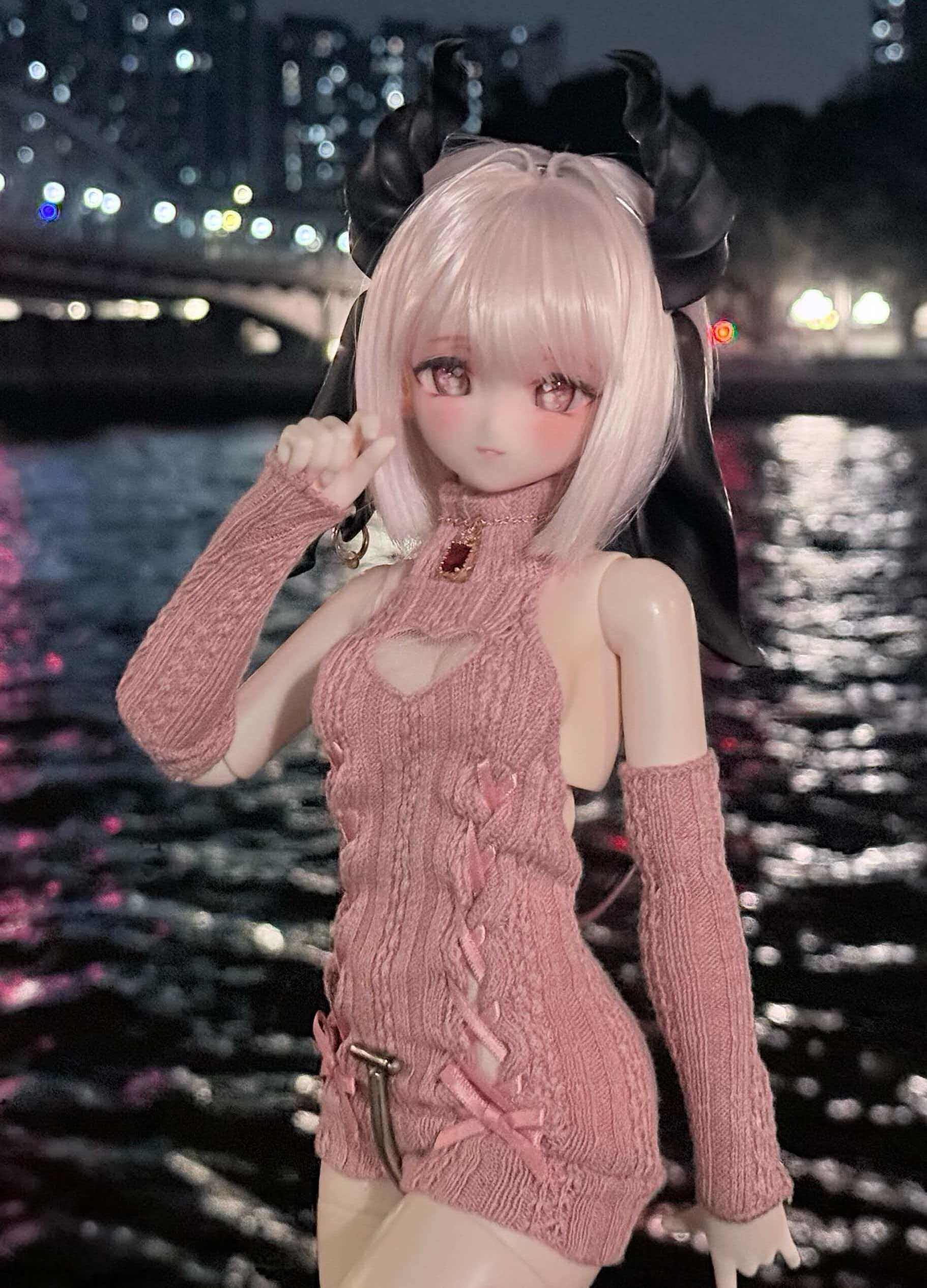 bjd衣服3分4分6分blythe 爱心毛线裙 套装bjd娃娃衣服配件毛线裙