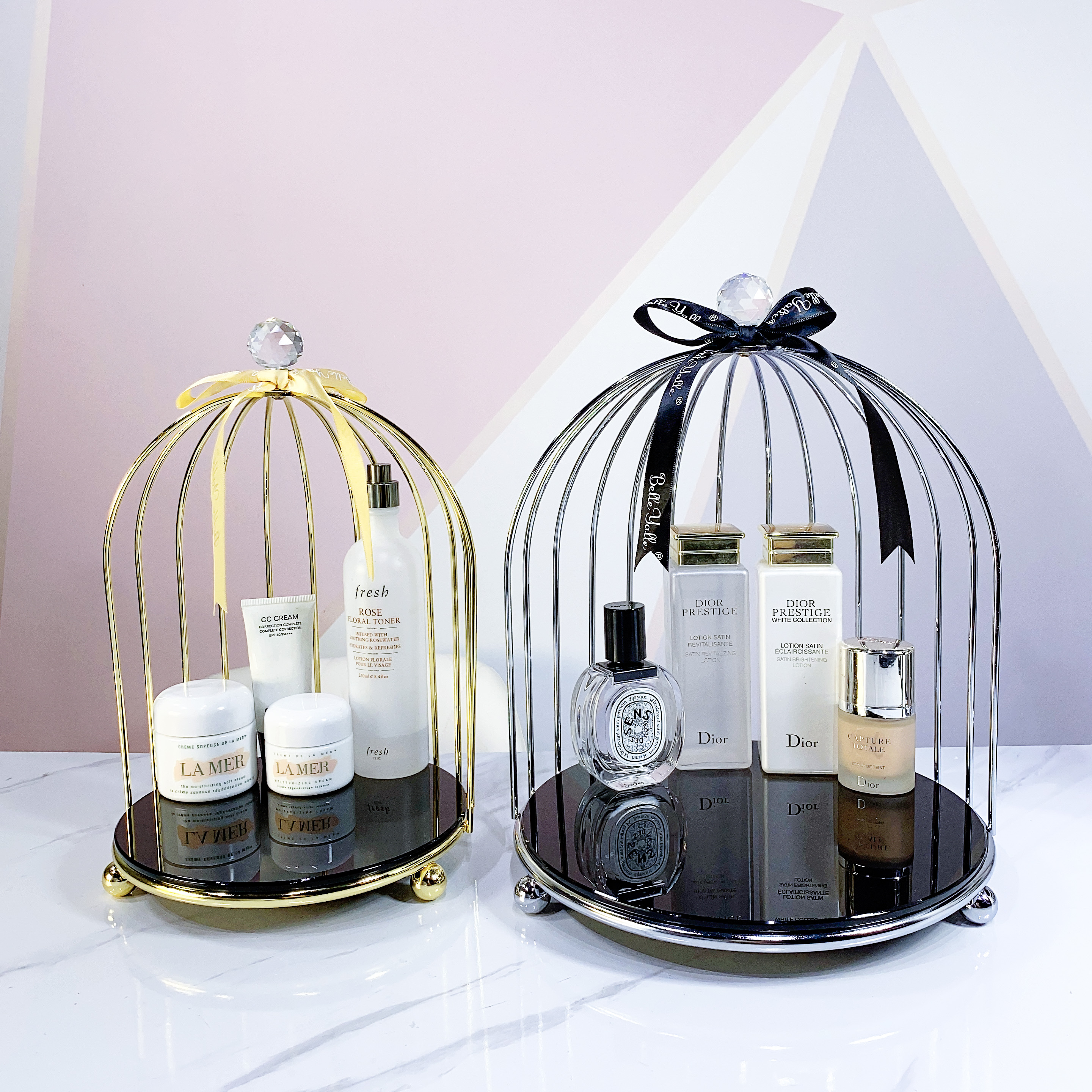 Shelf metal bird cage Nordic minimalist gold containing layer Shelf Cosmetic Skin-care Products Perfume Layer Shelf