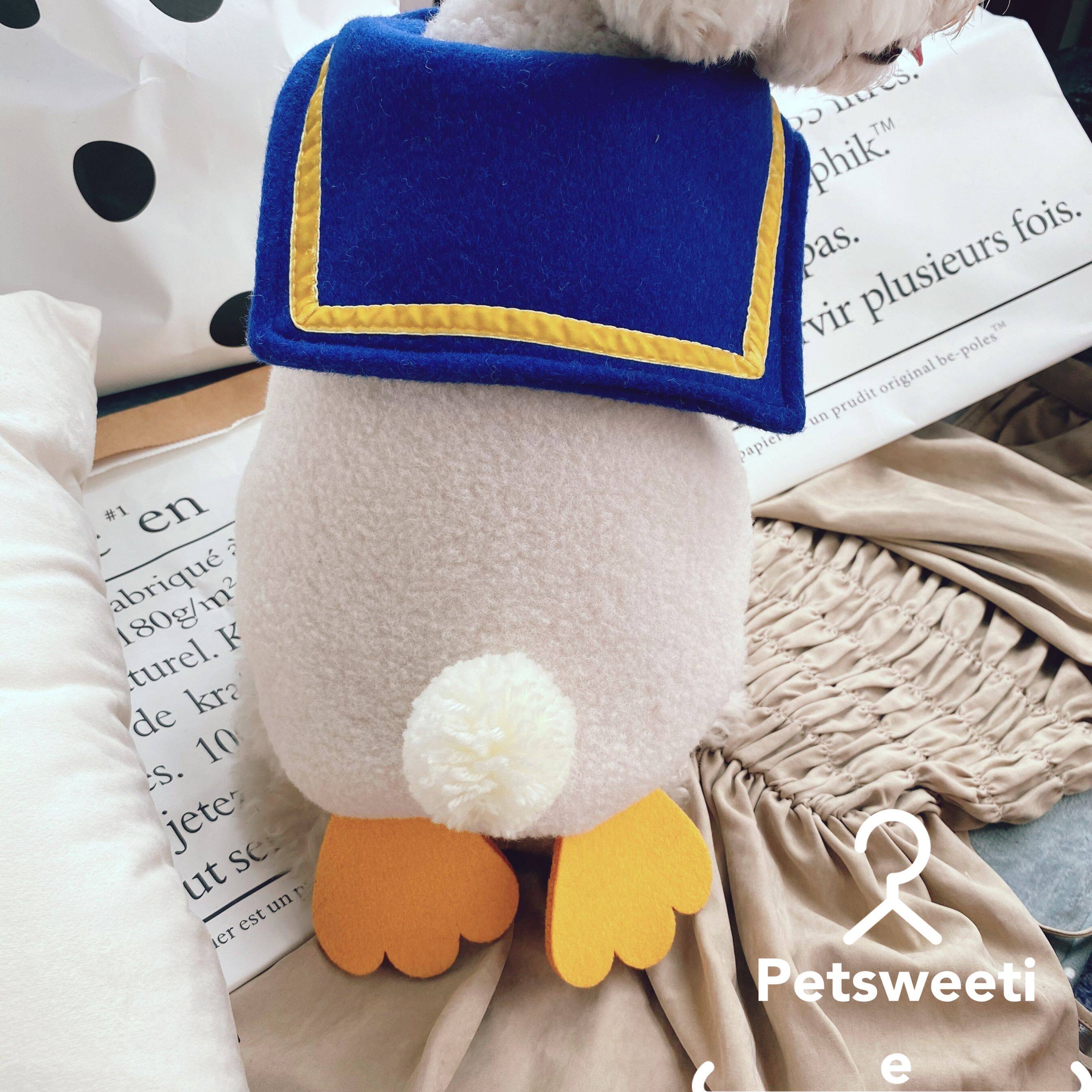 White Fat Man Vest Pet Clothes Dog Clothing Penguin Transformation Dress Autumn and Winter Plush Vest Teddy Dog Bichon Frize