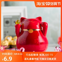 Only the creative lucky cat ceramic candy box set wedding ceremony full moon with hand gift finished product company gift