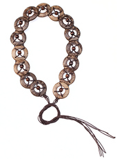 Пояс 成人 油绳穿木珠 椰壳圆环编串 流苏 腰带（带独立包装，无吊牌）