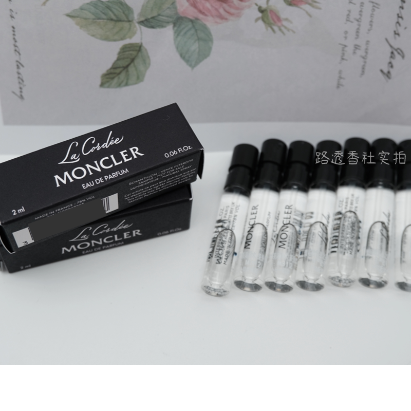 Moncler Perfume: Citrus, Snow Feather, Iris, Snow Mountain Tea, Ice Wind, Rock Orchid, Dark Night, Patchouli, Snow Reflection