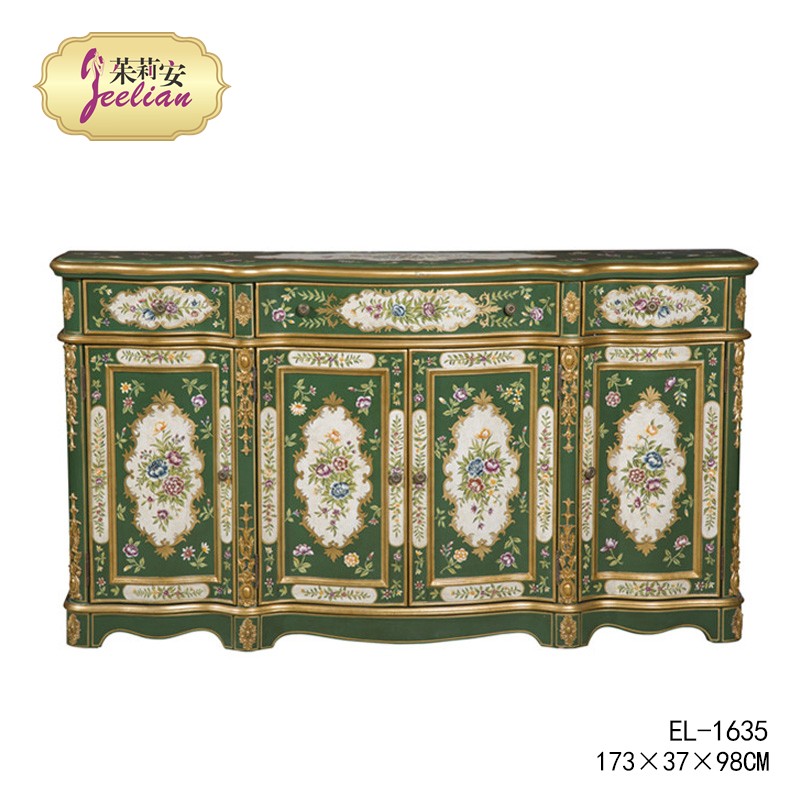 Eurostyle Extravaganza Hand-painted 1 7 m Green Xuan Guan Cabinet Containing Cabinet Four Doors Decorated Cabinet Villa-like furniture