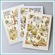 3 Price foreign illustration postcards Sweden-zoo color double-sided postcards