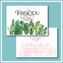 New cactus Nordic style thank-you card blessing card holiday card (double-sided) hand-painted watercolor
