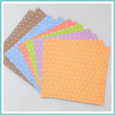 New product origami paper-cut DIY printed handmade paper white polka dot single-sided printing 12 bags