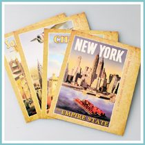 4 Nostalgic American posters-1 New York San Francisco etc Mini postcards LOMO Collectible Cards