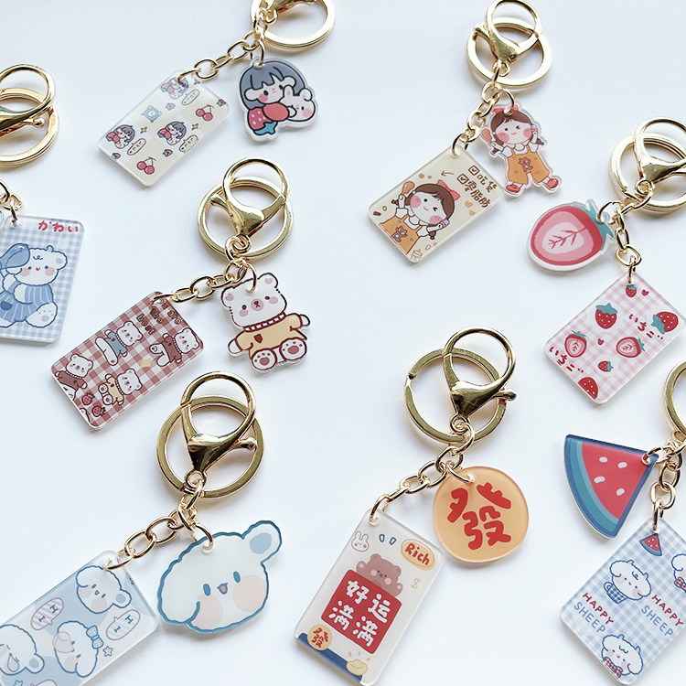 Cute Bear Keychain Pendant, Korean Style, ins Sheep-Themed, Girly, Internet-Famous, Student Backpack Decoration Chain, Gift for Men