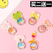 Cartoon animal cute frog mobile phone ring bracket paste folding rotating shaped ring buckle couple style customization