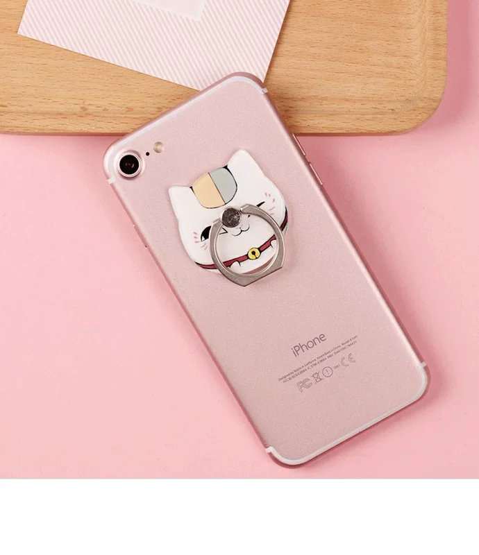 Điện thoại di động sáng tạo dán vòng khung khóa mèo giáo viên phim hoạt hình lười biếng khung kim loại máy tính để bàn màn hình lớn thả - Nhẫn