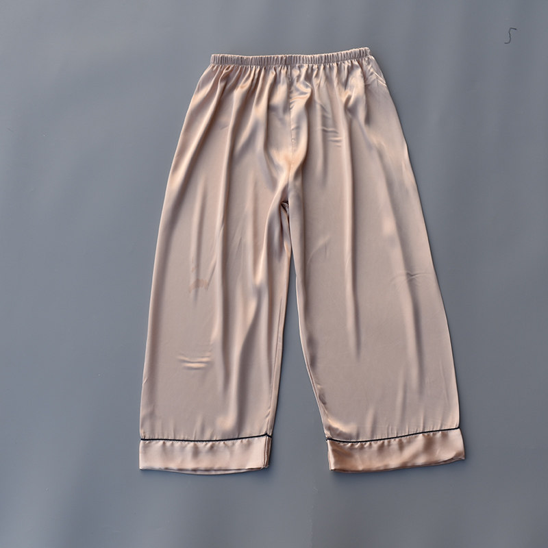 Ya Yu Xin seven-point pants silk summer pajama pants women's ice silk women's pajama pants loose air conditioning thin size 7 points home pants