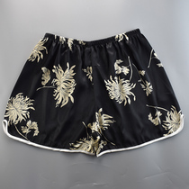 Yaxin large size pajama pants women 200kg Ice Silk loose single piece female summer thin silk shorts women Summer home Shu