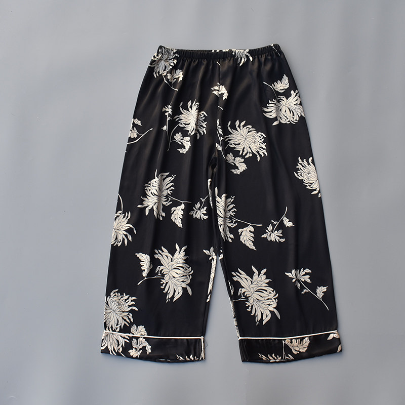 Seven points silk men's pajama pants home summer ice silk thin home pants loose large size silk big pants