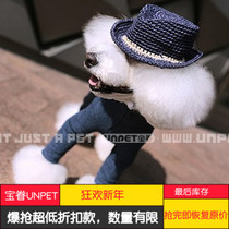Baojuan UNPET British retro hat lace socialite sun hat hand-knitted cat dog pet straw hat