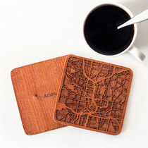 o3 original design America B city map series solid wood carved cup mat Tea Ceremony Coffee MAT insulation mat gift