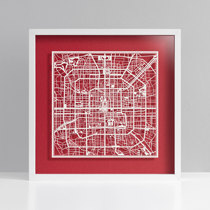 o3designstudio original city paper carving map paper-cut Beijing Tianjin creative gift hanging painting