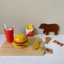 Favoria Korean ins cute simulation hamburger fries wooden toy kitchenette play house children's gift
