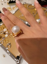 PIPIQQGAO set jewelry round skin thick cold white skin 14-15cm pearl ring 18K thick gold does not return