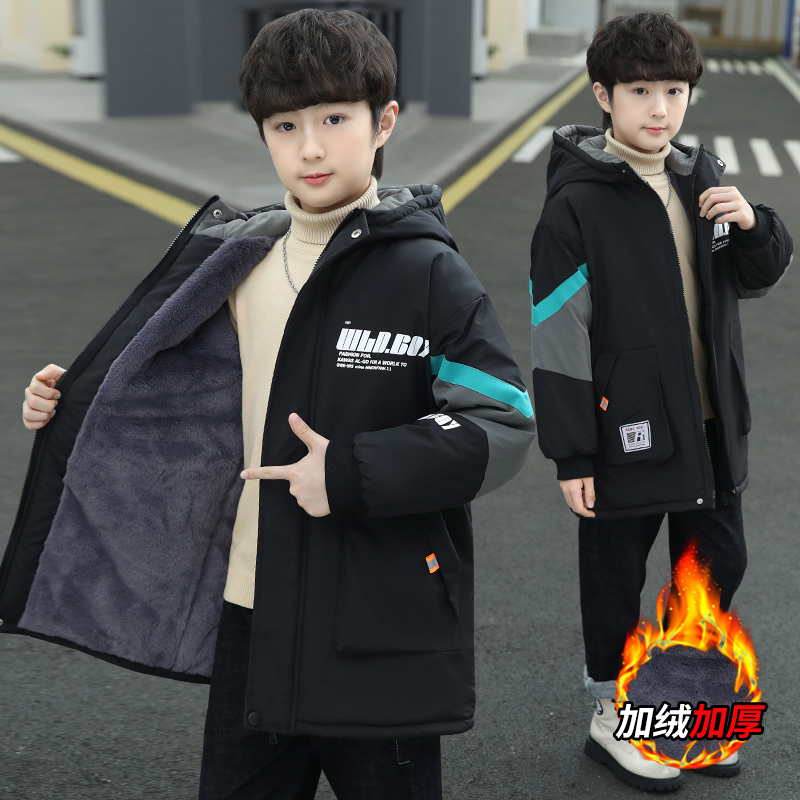 Boys' Winter Thickened Cotton Coat, Large Children's Parka Jacket, 2026 New Children's down Cotton Coat, Trendy Cotton Clothing