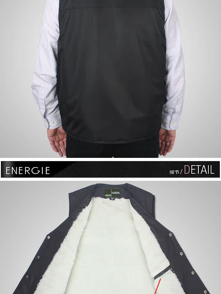 Vest nam trung niên cộng với nhung độn vest vest vai vest ngoài trời vest nam nhiều túi cotton vest áo thun nam body
